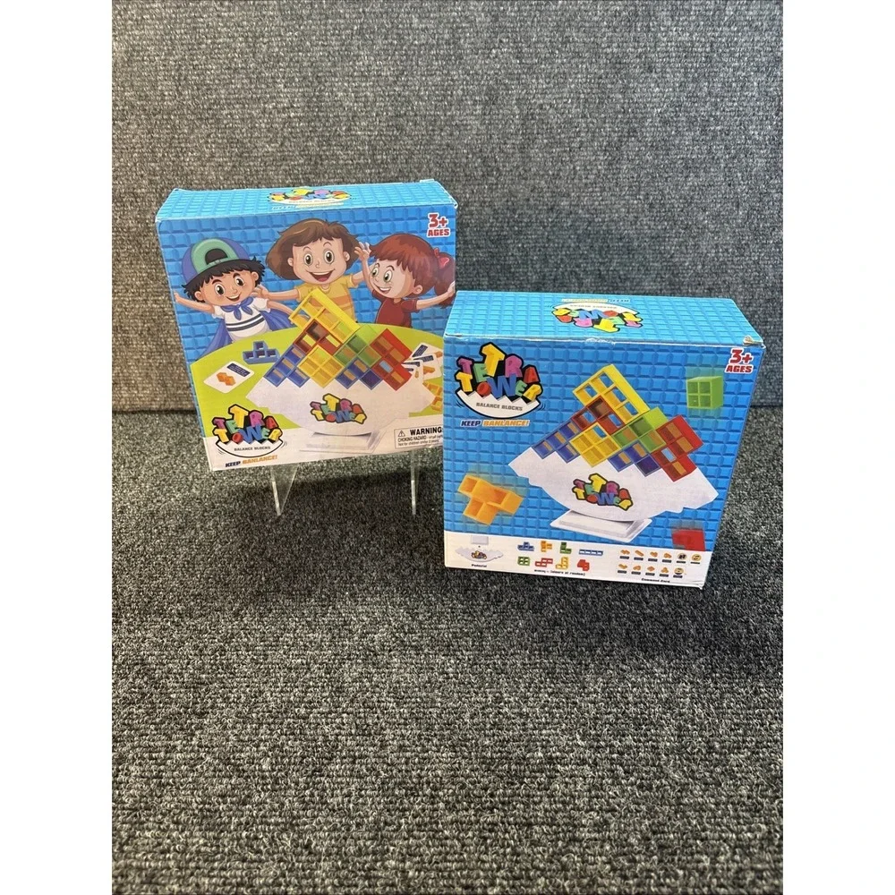 2 Boxes~Tetra Tower‎ Balance Blocks~NIB